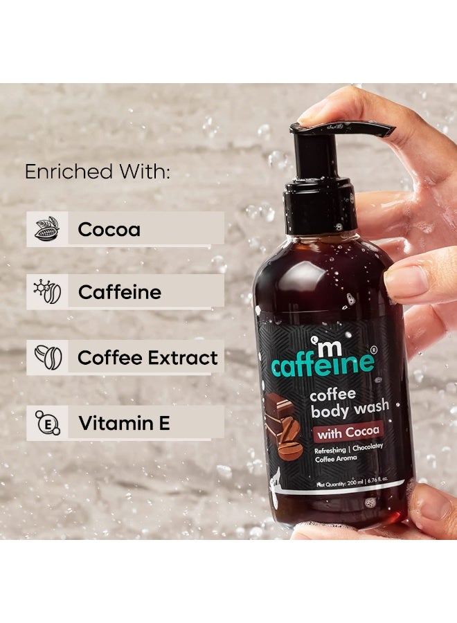 mCaffeine Coffee Body Wash with Cocoa | De-Tan & Deep Cleansing | Enriched with Vitamin E & in Energizing Aroma of Chocolate | Shower Gel | Suitable for All Skin Types | For both Men & Women - 200ml - Image 2